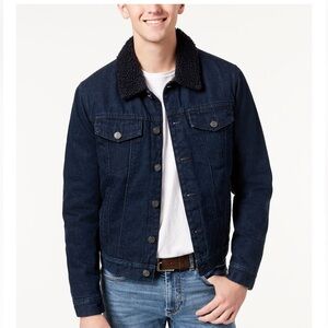 Tommy Hilfiger Men's Midnight Denim Faux Sherpa Jacket - ...